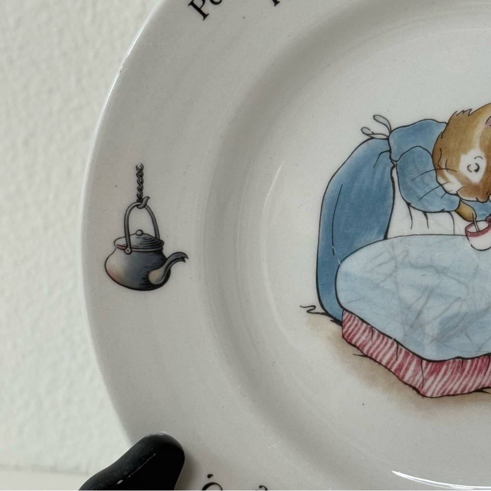Beatrix Potter Peter Rabbit Camomile Tea" 7” Nursery Plate-Wedgwood Barlaston - Picture 6 of 13